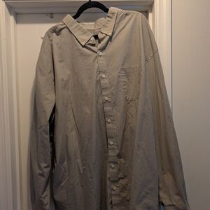 Men's Beige Button-Up Shirt